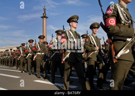 Victory Day parade rehearsal, St.Petersburg Russia May 05 2009 Stock Photo