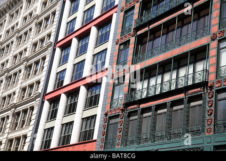 Cast Iron Facades Of Soho Loft Buildings With Fire Escapes Soho Cast