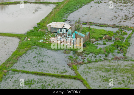 Cyclone Nargis struck Myanmar between the 2nd and 3rd of May 2008 and destroyed large parts of the Ayeyarwady Delta over 130 000 Stock Photo