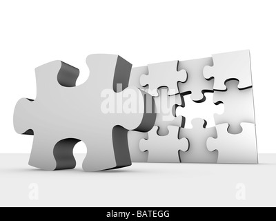 Jigsaw puzzle, computer artwork. Stock Photo