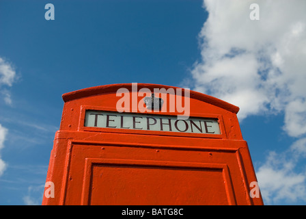 Red telephone booth in Rawtenstall England Stock Photo
