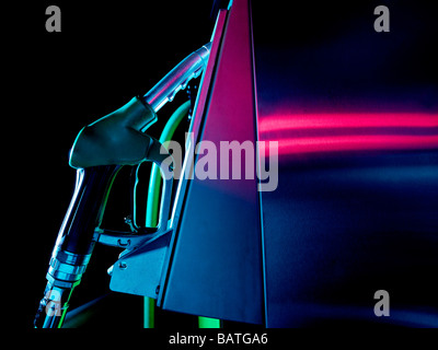 Petrol pump at night. Stock Photo