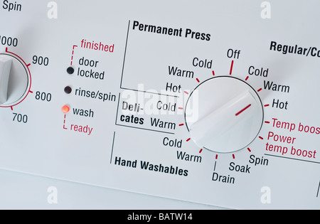 Control panel of Washing Machine Stock Photo