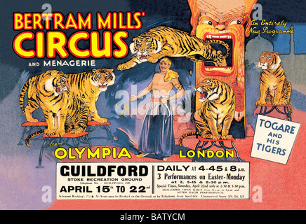 Togare and his Tigers: Bertram Mills' Circus and Menagerie Stock Photo