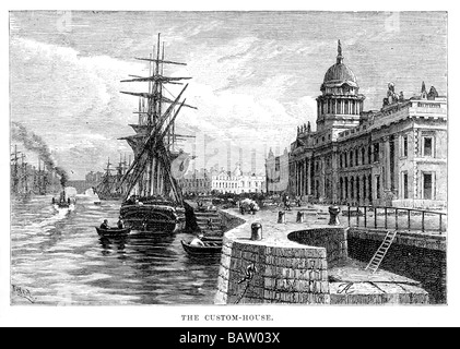 The Custom House Dublin Ireland circa 1890 Stock Photo