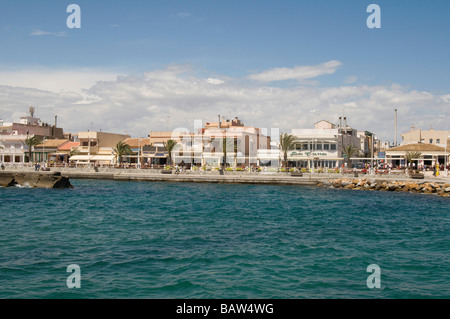 Harbour front restaurants at Cabo de Palos Murcia Spain Stock Photo