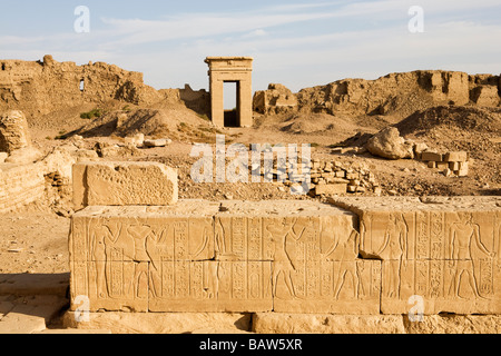 Outer walls and gate at Dendera Temple, Nile Valley, Egypt, North Africa Stock Photo
