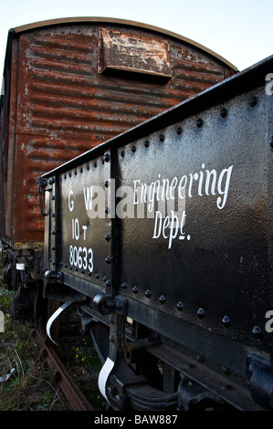 Historic and disused railway and train carriages on display at the ...