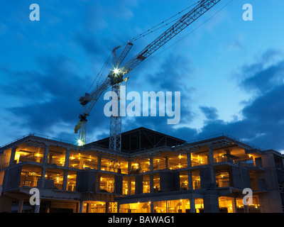 Cranes on a construction site Stock Photo