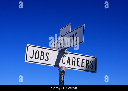 'Jobs Careers Recruiting signpost' Stock Photo
