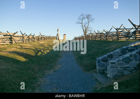 Sunken road aka bloody lane where 5000 Confederate troops died in four hours during the battle of Antietam Sharpsburg Maryland Stock Photo