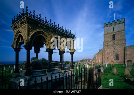 Grace Darling Memorial and St Aidans Church, Bamburgh, Northumberland Stock Photo