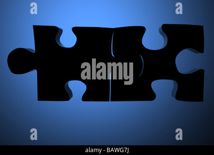 assembled puzzle pieces Stock Photo