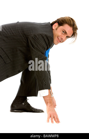 Business man ready to race Stock Photo