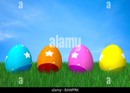 colorful easter eggs Stock Photo