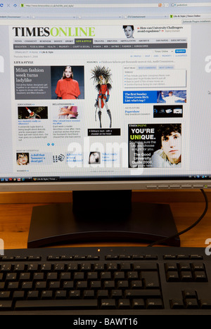 PC displaying The Times newspaper web page. Stock Photo