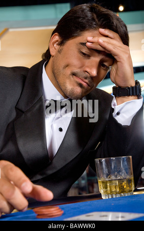 poker player stressed Stock Photo