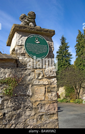 Plaque at the entrance to the Old Hall in Ripon North Yorkshire England UK United Kingdom GB Great Britain Stock Photo