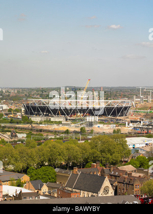 view of olympic stadium london under construction Stock Photo