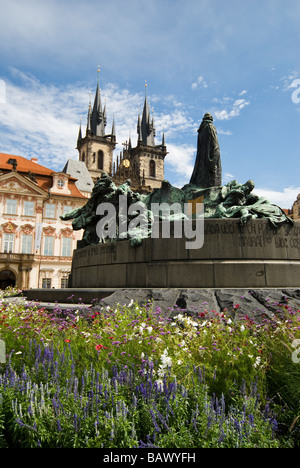 Tyn Church in Prague's Old Town Square Stock Photo