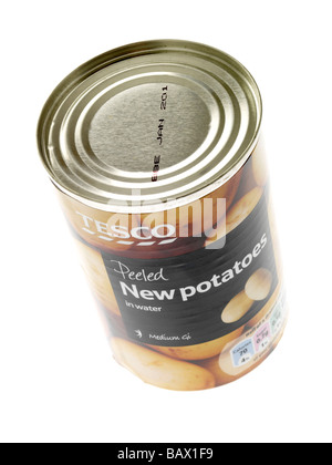 Tin Of Tesco Peeled New Potatoes Stock Photo - Alamy