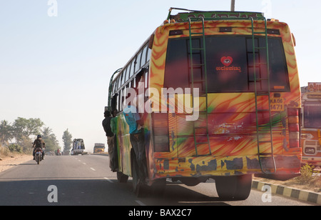 Overloaded Bus Kerala India Stock Photo