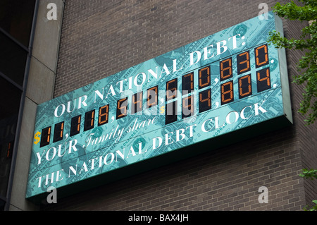 National Debt Clock in New York City, taken on May 06, 2009, showing over $11 Trillion in national debt (Editorial Use Only) Stock Photo