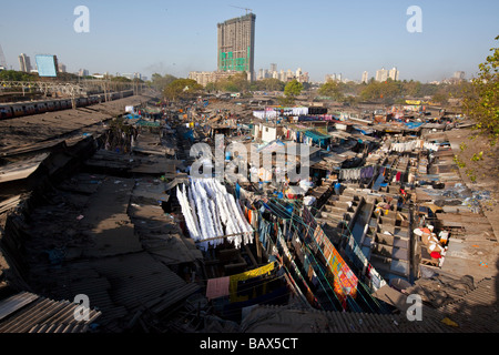 Mahalaxmi Dhobi Ghats in Mumbai India Stock Photo