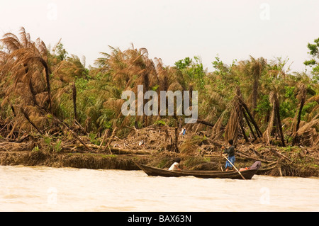 Cyclone Nargis struck Myanmar between the 2nd and 3rd of May 2008 and destroyed large parts of the Ayeyarwady Delta over 130 000 Stock Photo