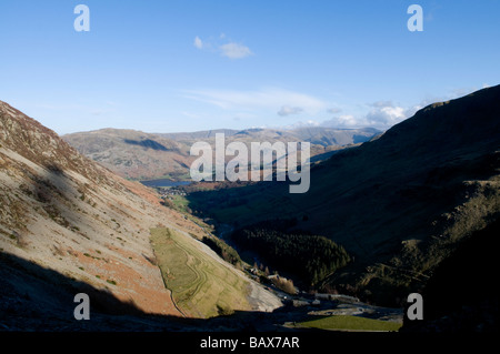 Looking down Glenridding valley, lake District, England from Helvellyn Stock Photo