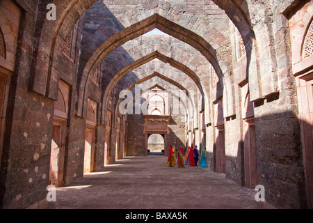 Inside Hindola Mahal or Swinging Palace at the Ruins of Mandu in Madhya Pradesh India Stock Photo