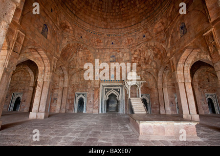 Mirhab inside the Jama Masjid or Friday Mosque in the Ruins of Mandu India Stock Photo