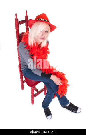 Young adult expressing his individuality by dressing in wild colors Stock Photo