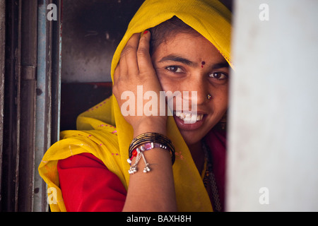 On a Train at Agra Fort Railway Station in Agra India Stock Photo