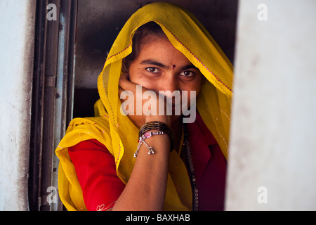 On a Train at Agra Fort Railway Station in Agra India Stock Photo