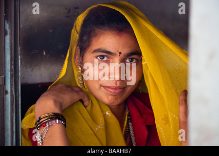 On a Train at Agra Fort Railway Station in Agra India Stock Photo
