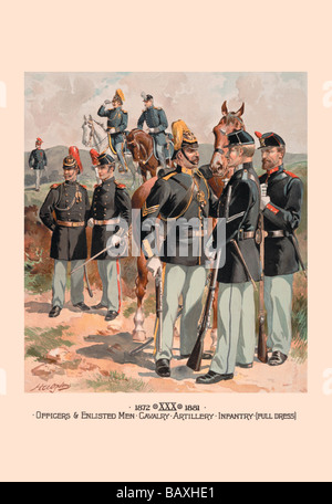 Officers & Enlisted Men,Cavalry,Artillery,Infantry (Full Dress) Stock Photo