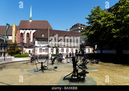 Jean Tinguely Fountain with machine sculptures, Theaterplatz, Basel, Switzerland Stock Photo