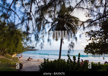 People bathing at Miami Beach, Oistins, Barbados, Caribbean Stock Photo