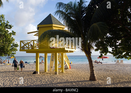 Watch tower at Accra Beach, Rockley, Barbados, Caribbean Stock Photo