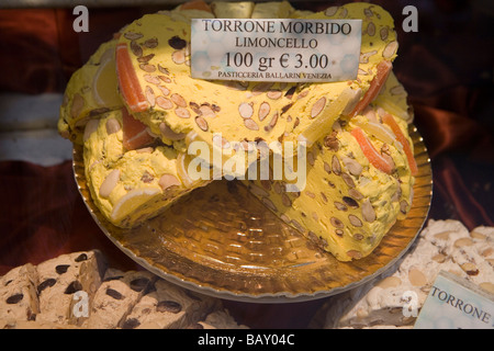 Limoncello Torrone Morbida at Pasticceria Ballarin Venezia, Venice, Veneto, Italy Stock Photo