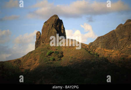 Volcanic landscape on the island of Hiva Oa, French Polynesia Stock Photo