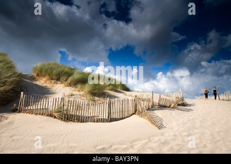 Sand dunes at Camber Sands, Kent, England, Europe Stock Photo