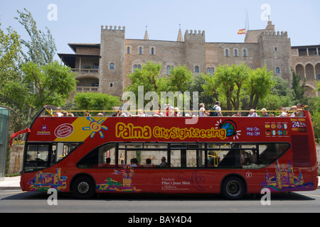 Palma City Sightseeing Bus, Palma, Mallorca, Balearic Islands, Spain Stock Photo