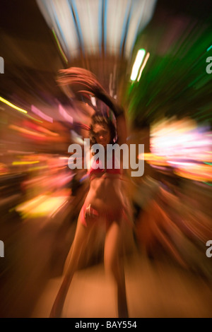 Table dancer in MegArena Partykeller, Mega Park Disco and Club, El Arenal, Playa de Palma, Mallorca, Balearic Islands, Spain Stock Photo