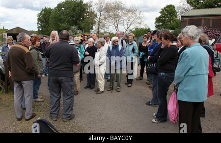 A mixed group of adults and elerly people on a day trip Stock Photo