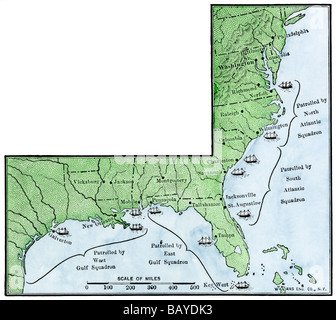 nap covil war navy union blockade map civil war