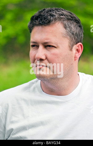 Man looking away from camera portrait Stock Photo