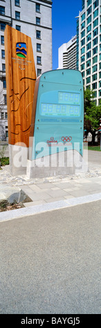 The Vancouver 2010 Countdown Clock to the Winter Olympics Downtown Vancouver British Columbia Canada Stock Photo