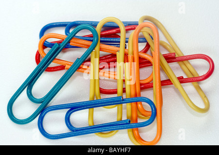 a lot of coloured paper clips Stock Photo